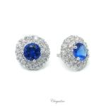 Bridal Jewellery, Chrysalini Wedding Earrings with Crystals - CE024 image