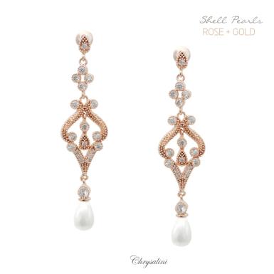 Bridal Jewellery, Chrysalini Wedding Earrings with Crystals - CE036 CE036 Image 1