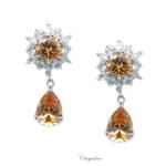 Bridal Jewellery, Chrysalini Wedding Earrings with Crystals - CE807 image