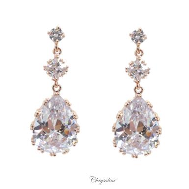 Bridal Jewellery, Chrysalini Wedding Earrings with Crystals - CE953 CE953 Image 1