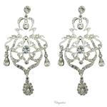 Bridal Jewellery, Chrysalini Wedding Earrings with Crystals - EL1224S image