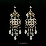 Bridal Jewellery, Chrysalini Wedding Earrings with Crystals - EL1338 image