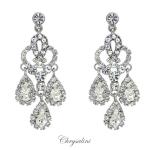 Bridal Jewellery, Chrysalini Wedding Earrings with Crystals - EL1538 image