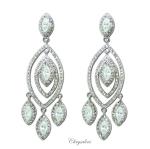 Bridal Jewellery, Chrysalini Wedding Earrings with Crystals - FZE9751W image