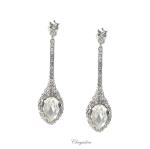Bridal Jewellery, Chrysalini Wedding Earrings with Crystals - JE0011W image