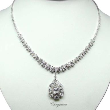 Bridal Jewellery, Chrysalini Wedding Necklaces with Crystals - ON0056 ON0056 - SET Image 1