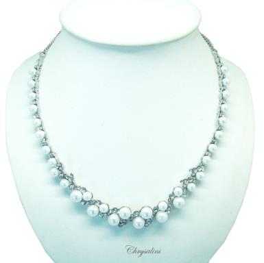 Bridal Jewellery, Chrysalini Wedding Necklaces with Pearls - BN4100 BN4100 Image 1