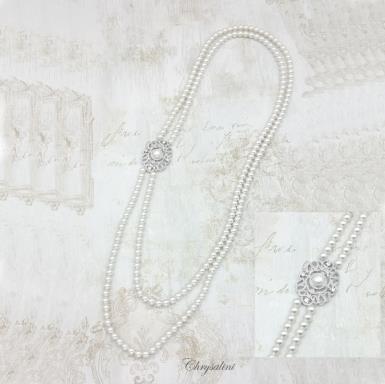 Bridal Jewellery, Chrysalini Wedding Necklaces with Pearls - MN4130 MN4130 Image 1