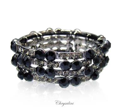 Bridal Jewellery, Chrysalini Wedding Bracelets with Crystals - CB4241 CB4241-AVAILABLE IN BLACK & WHITE Image 1