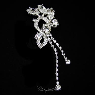 Bridal Jewellery, Chrysalini Wedding Brooch, Crystal Pin - K1077S K1077S Image 1