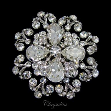 Bridal Jewellery, Chrysalini Wedding Brooch, Crystal Pin - K1299FR K1299FR Image 1