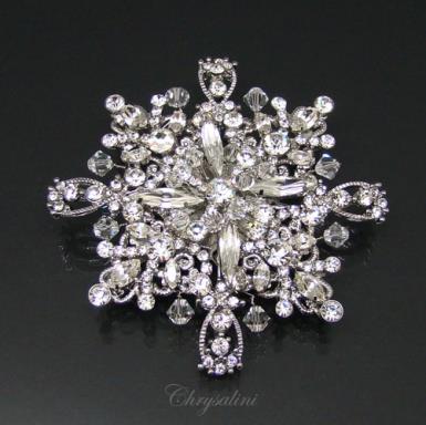 Bridal Jewellery, Chrysalini Wedding Brooch, Crystal Pin - K500BR K500BR Image 1