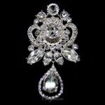 Bridal Jewellery, Chrysalini Wedding Brooch, Crystal Pin - K945SV image