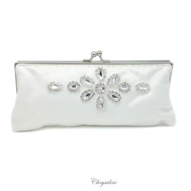 Chrysalini Wedding Evening Bag, Crystal and Lace Bride Handbag - B2005 B2005 Image 1