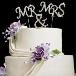 Mr and Mrs Diamante Cake Topper image