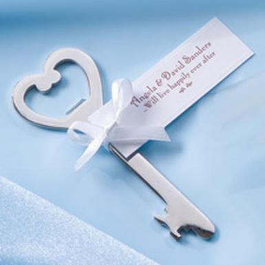 Wedding  Heart Bottle Opener with Ribbon and Card Image 1