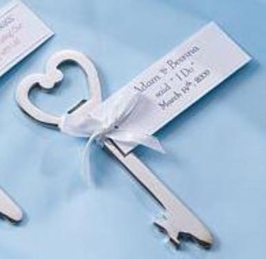 Wedding  Key Shaped Bottle Opener Favour Kit (18 in set) Image 1