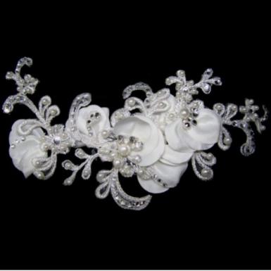 Chrysalini Antique Look Lace Hairpiece with Swarovski Accents R6-7430 Image 1