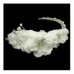 Pearl and Diamante Silver Flower Headband image