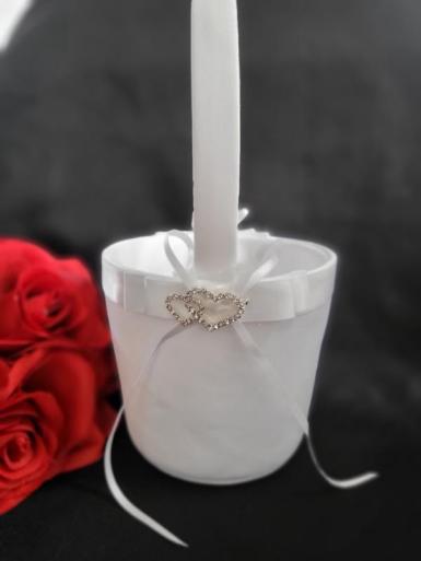 Wedding  Flower Basket - Double Heart Diamante Image 1
