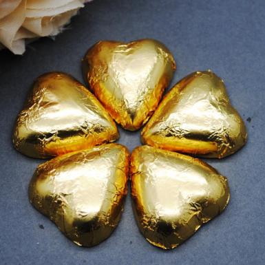 Dolci Doro Gold Heart Shaped Chocolates x 100 Solid Heart Gold Image 1