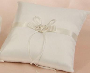 Wedding  Ring Pillow with Two Hearts Image 1