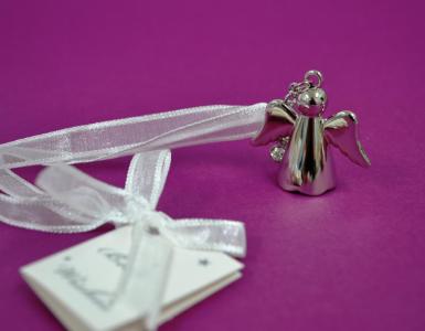 Wedding  Charm with Silver Metal Angel Bell Image 1