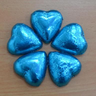 Wedding  Blue Heart Shaped Chocolates x 100 Image 1