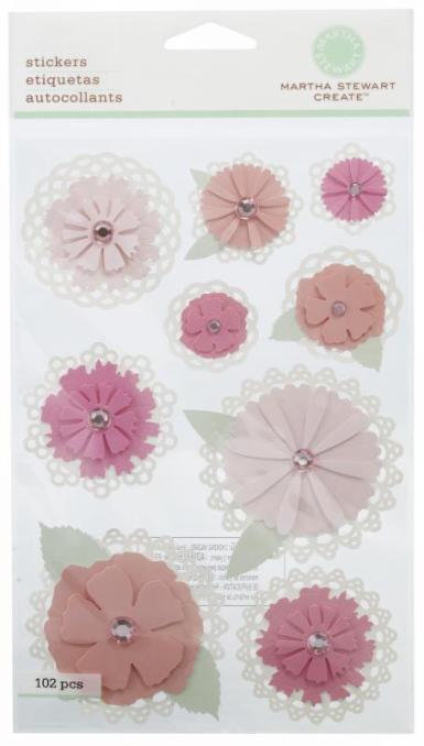 Martha Stewart Crafts Doily Tag Flower Stickers 41-00158 Image 1
