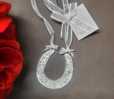 Wedding  Wedding Bridal Horseshoe Charm with bling Image 1