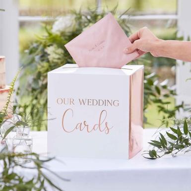 Wedding  Rose Gold Card wishing Well Box Image 1