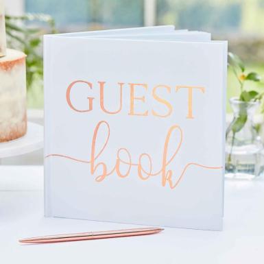 Wedding  Guest Book - Rose gold foiling Image 1