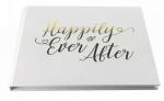 Happily Ever After Wedding Guest Book - Gold Font image