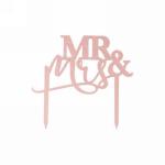 Mr and Mrs Cake Topper - Rose Gold Mirror image