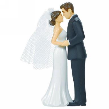 Wedding  Classic Bride and Groom Cake Topper - Veil Image 1