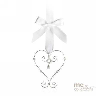 Wedding  Deluxe Silver Heart Charm with Diamantes 625s Image 1