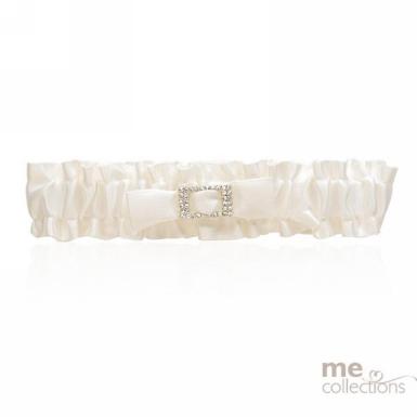 Wedding  Deluxe Ivory Garter with Diamantes Image 1