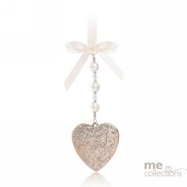 Wedding  Rose Gold Metal Heart Charm Image 1