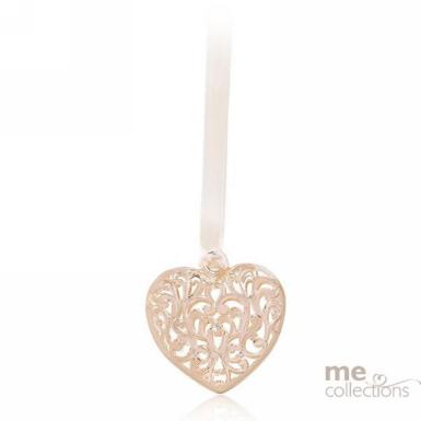 Wedding  Rose Gold Lattice Heart Charm Image 1