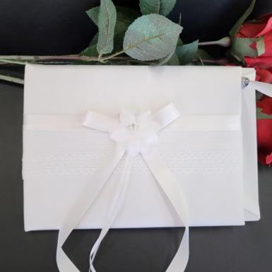 Wedding  Ivory Flowers Guest Book with Pen Image 1