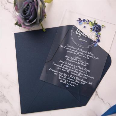 Wedding  Acrylic Invitation with UV Printing - 1mm Image 1