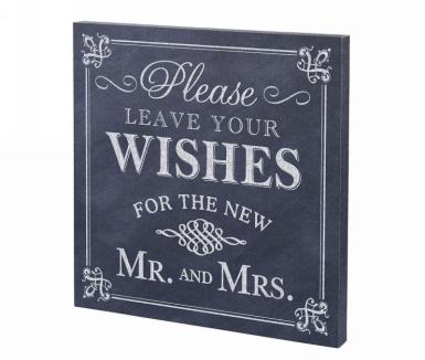 Wedding  Leave Wishes Canvas Sign - Rustic Image 1