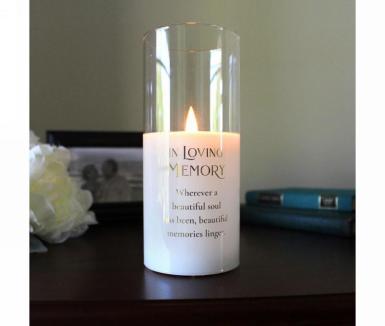 Wedding  In Loving Memory LED candle in glass Image 1