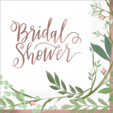 Wedding  Love and Leaves Bridal Shower Napkins x 16 Image 1