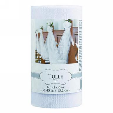 Wedding  Tulle Spool - 59.4m long in White Image 1