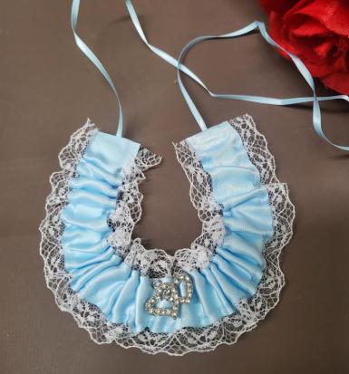 Wedding  Wedding Blue and White Horseshoe with Mini double hearts Image 1