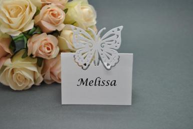 Wedding  Butterfly Laser Cut Place Cards x 20 - Ivory or White Image 1