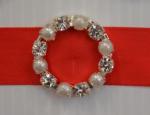 Round Diamante and Pearl Buckle Large x 10 image