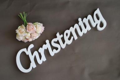 Wedding  Christening Wooden Hanging Sign Image 1