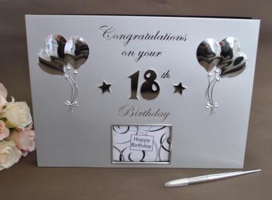 Wedding  18th Birthday Silver Guest and Memories Book Image 1